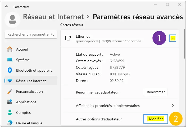 Ethernet groupeapi.local expansé